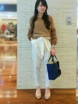 「Diagram（ダイアグラム）のアイテム」を使った、ハナさん（レディース・156cm）の冬コーディネート