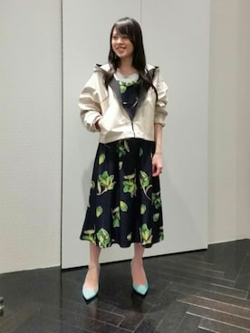 「TRANS CONTINENTS（トランスコンチネンツ）のアイテム（ブルゾン）」を使った、ハナさん（レディース・156cm）の春コーディネート