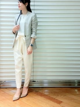 「TRANS CONTINENTS（トランスコンチネンツ）のアイテム（その他アウター）」を使った、ハナさん（レディース・156cm）の春コーディネート