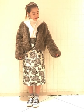 「archives（アルシーヴ）のアイテム（その他アウター）」を使った、ガガ (ɢᴀɢᴀ)さん（レディース・158cm）の冬コーディネート