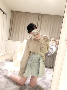 「アイテム（ソックス/靴下）」を使った、越智ゆらのさん（レディース・162cm）の冬コーディネート