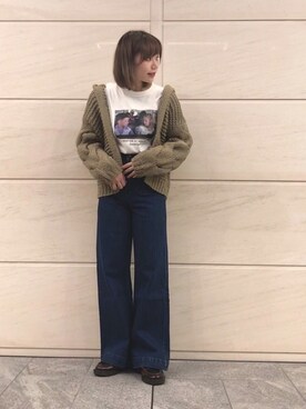 「SonnyLabel」｜「アイテム（ローファー）」を使った、はつねさん（レディース・158cm）の冬コーディネート