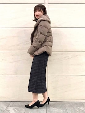 「SonnyLabel」｜「アイテム（ダウンジャケット/コート）」を使った、はつねさん（レディース・158cm）の冬コーディネート