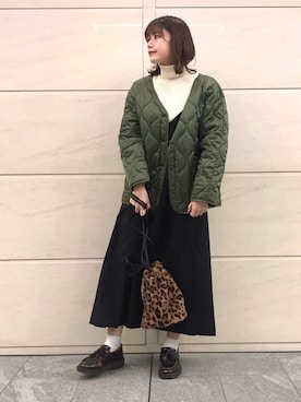 「SonnyLabel」｜「アイテム（ローファー）」を使った、はつねさん（レディース・158cm）の冬コーディネート