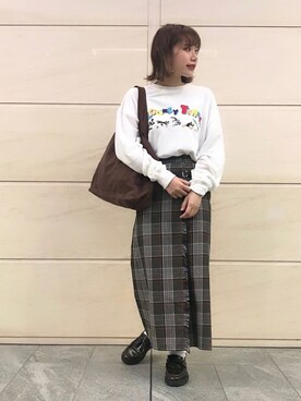「SonnyLabel」｜「アイテム（ローファー）」を使った、はつねさん（レディース・158cm）の冬コーディネート