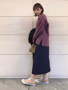 「URBAN RESEARCH Sonny Label（アーバンリサーチサニーレーベル）のアイテム（ノーカラージャケット）」を使った、はつねさん（レディース・158cm）の冬コーディネート