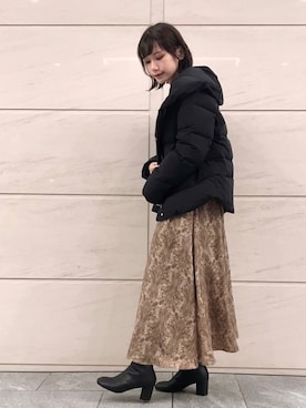 「SonnyLabel」｜「アイテム（ダウンジャケット/コート）」を使った、はつねさん（レディース・158cm）の冬コーディネート