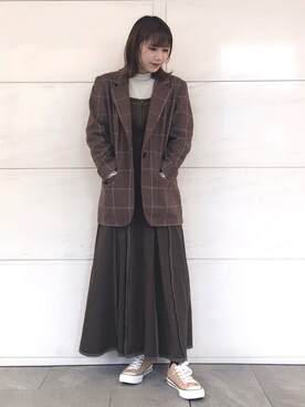 はつねさん（レディース・158cm）の冬コーディネート