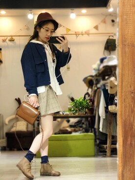「蓝色系」｜蕾蕾JIAさん（レディース・161cm）の秋コーディネート