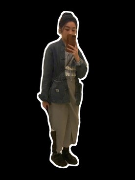 「PULL&BEAR（プルアンドベア）のアイテム（帽子）」を使った、NataLie Haさん（レディース・156cm）の冬コーディネート