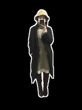 「PULL&BEAR（プルアンドベア）のアイテム（帽子）」を使った、NataLie Haさん（レディース・156cm）の冬コーディネート