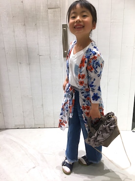 「Lee（リー）のアイテム（Tシャツ/カットソー）」を使った、meeee...♡さん（キッズ・110cm）の夏コーディネート
