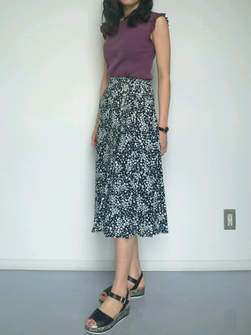 「初夏、サンダル、PROPORTION BODY DRESSING、DIANA」｜「DIANAのアイテム（サンダル、ブラック系）」を使った、memeさん（レディース・170cm）の春コーディネートの1枚目の写真