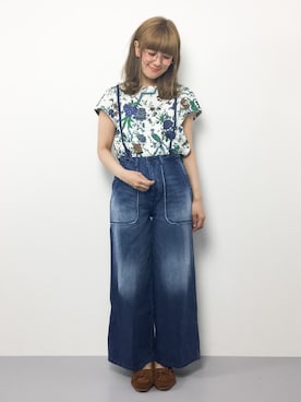 「花柄 トップス」｜piya*さん（レディース・154cm）の春コーディネート