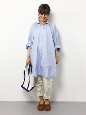 「アイテム（シャツワンピース）」を使った、piya*さん（レディース・154cm・30代）の春コーディネート