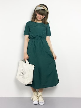 「カジュアルダウン」｜「アイテム（ワンピース/ドレス）」を使った、piya*さん（レディース・154cm）の春コーディネート