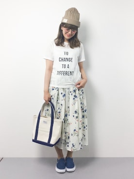 「花柄 スカート」｜piya*さん（レディース・154cm）の春コーディネート