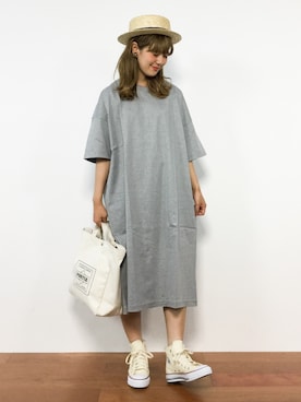 「PAR ICI（パーリッシィ）のアイテム（ワンピース）」を使った、piya*さん（レディース・154cm）の夏コーディネート