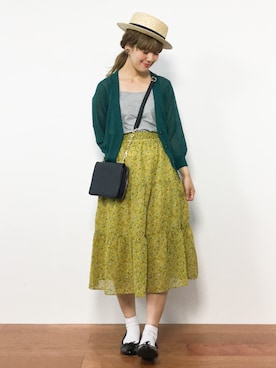 「Vネック」｜piya*さん（レディース・154cm）の夏コーディネート