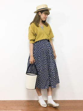 「SPINNS(スピンズ)のアイテム(スカート)」を使った、piya*さん(レディース・154cm)の夏コーディネート