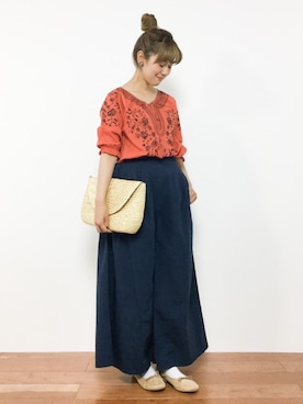 「rps（アールピーエス）のアイテム（パンツ）」を使った、piya*さん（レディース・154cm）の夏コーディネート
