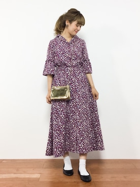 「夏秋ミックス」｜「アイテム（ワンピース/ドレス）」を使った、piya*さん（レディース・154cm）の夏コーディネート