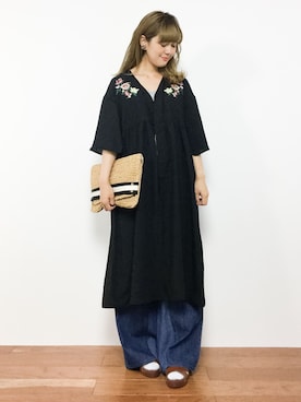 「夏秋ミックス」｜「アイテム（ワンピース/ドレス）」を使った、piya*さん（レディース・154cm）の夏コーディネート