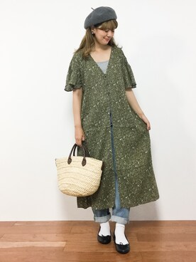 「夏秋ミックス」｜「アイテム（ワンピース/ドレス）」を使った、piya*さん（レディース・154cm）の夏コーディネート