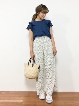 「chambre de charme（シャンブルドゥシャーム）のアイテム」を使った、piya*さん（レディース・154cm）の夏コーディネート