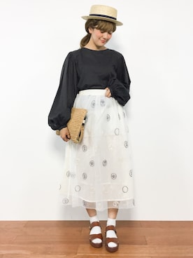 「chambre de charme（シャンブルドゥシャーム）のアイテム」を使った、piya*さん（レディース・154cm）の夏コーディネート