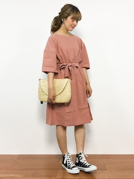 「coca（coca）（コカ）のアイテム（チュニック）」を使った、piya*さん（レディース・154cm）の夏コーディネート