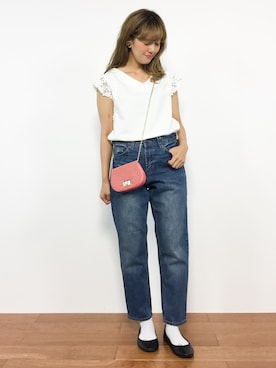 「テーパードデニム」｜piya*さん（レディース・154cm）の夏コーディネート