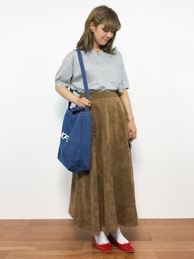 「ジーナシス」｜「アイテム（Tシャツ/カットソー）」を使った、piya*さん（レディース・154cm）の夏コーディネート