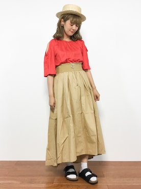 「コルセットスカート」｜piya*さん（レディース・154cm）の夏コーディネート