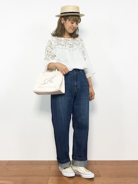 「テーパードデニム」｜piya*さん（レディース・154cm）の夏コーディネート