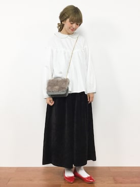 「merlot plus（メルロープリュス）のアイテム」を使った、piya*さん（レディース・154cm）の秋コーディネート