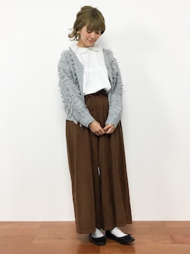 「rps（アールピーエス）のアイテム（パンツ）」を使った、piya*さん（レディース・154cm）の秋コーディネート