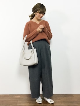 「titivate（ティティベイト）のアイテム（ハンドバッグ）」を使った、piya*さん（レディース・154cm）の秋コーディネート