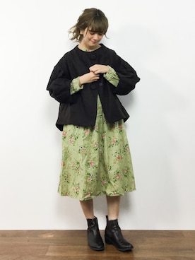 「茶色」｜「アイテム（その他アウター）」を使った、piya*さん（レディース・154cm）の秋コーディネート