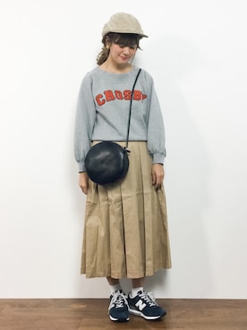 「SPINNS(スピンズ)のアイテム(スカート)」を使った、piya*さん(レディース・154cm)の秋コーディネート