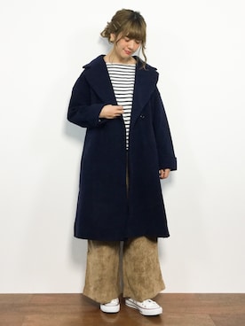 「natural couture（ナチュラルクチュール）のアイテム（その他アウター）」を使った、piya*さん（レディース・154cm）の秋コーディネート