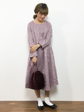「merlot plus（メルロープリュス）のアイテム（ショルダーバッグ）」を使った、piya*さん（レディース・154cm）の秋コーディネート