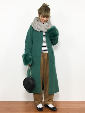 「茶色」｜「アイテム（その他アウター）」を使った、piya*さん（レディース・154cm）の秋コーディネート