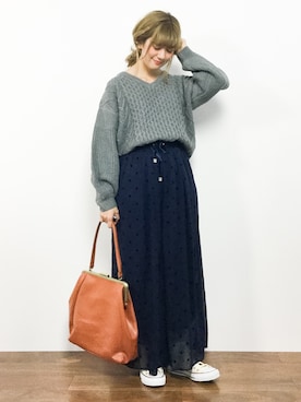 「merlot plus（メルロープリュス）のアイテム」を使った、piya*さん（レディース・154cm）の冬コーディネート