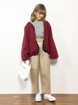 「SpRay（スプレイ）のアイテム（ジャケット/アウター）」を使った、piya*さん（レディース・154cm）の冬コーディネート