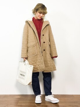 「MILKFED.（ミルクフェド）のアイテム（その他アウター）」を使った、piya*さん（レディース・154cm）の冬コーディネート