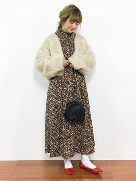 「apres jour（アプレジュール）のアイテム（ジャケット/アウター）」を使った、piya*さん（レディース・154cm）の冬コーディネート