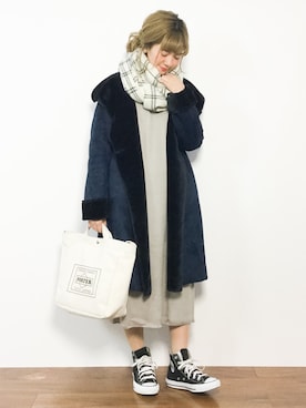 piya*さん（レディース・154cm）の冬コーディネート