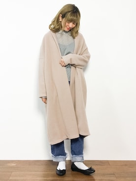 「ロングカーディガン」｜「アイテム（その他アウター）」を使った、piya*さん（レディース・154cm）の冬コーディネート