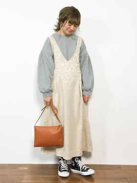 「merlot plus（メルロープリュス）のアイテム」を使った、piya*さん（レディース・154cm）の冬コーディネート